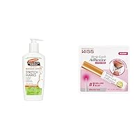 Cocoa Butter Stretch Mark Lotion and KISS Strip Eyelash Adhesive with Aloe, 24hr Hold