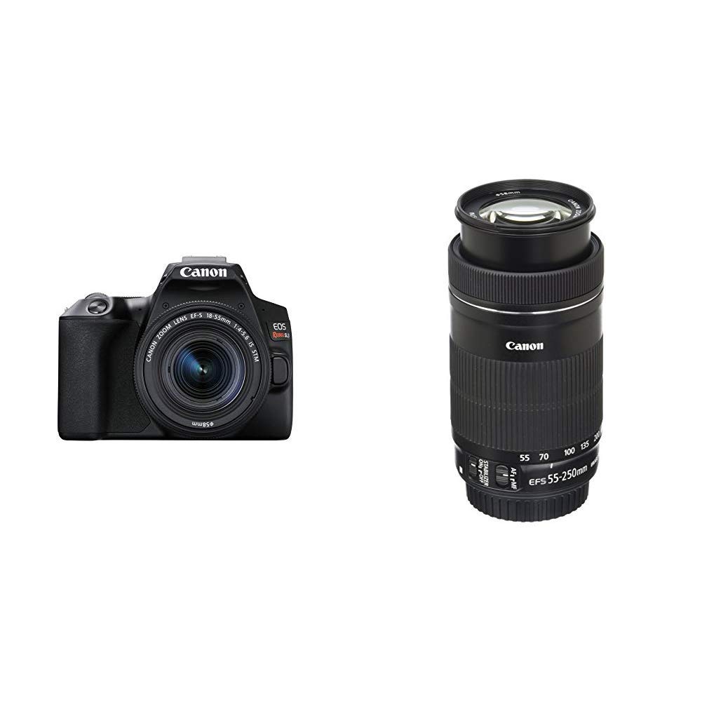 EOS REBEL SL3 (BK) + EF-S18-55mm f/4-5.6 IS STM kit With EF-S 55-250mm F4-5.6 IS STM Lens for Canon SLR Cameras