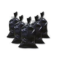 DURASACK Heavy Duty Sand Bags with Tie Strings Empty Woven Polypropylene Sand-Bags for Flood Control with 1600 Hours of UV Protection, 50 lbs Capacity, 14x26 inches, Black, Pack of 50