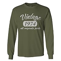 0267. Cool Funny 50th Birthday Gift Vintage Since 1974 Years Old Long Sleeve Men's