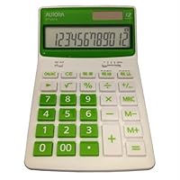 Aurora Japan DT125TX-G Tabletop Color Calculator, Green x 20 Pieces