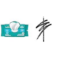 Pampers Baby Wipes 72 Count and wet n wild Eyeliner Pencil Cruelty-Free Black Baby's Got Black