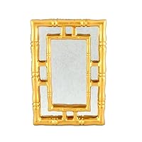 Melody Jane Dolls Houses House Miniature Accessory Contemporary Gold Framed Wall Mirror 1:12 Scale