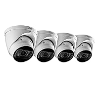 4K (8MP) Motorized Varifocal Smart IP Dome Security Camera with Listen-in Audio and Real-Time 30FPS Recording - White (4-Pack)