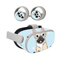 Mighty Skins Skin Compatible with Oculus Quest 2 - Frenchie Love Protective, Durable, and Unique Vinyl Decal wrap Cover Easy to Apply, Remove, and Change Styles Made in The USA (OCQU2-Frenchie Love)