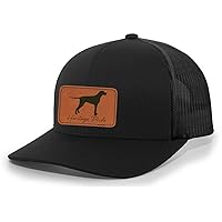 Heritage Pride Canine Collection English Pointer Bird Dog Mens Hunting Engraved Leather Patch Mesh Back Trucker Hat
