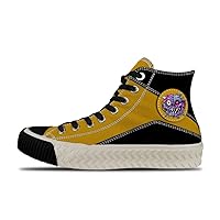 Popular Graffiti (54),orange11 Custom high top lace up Non Slip Shock Absorbing Sneakers Sneakers with Fashionable Patterns, 5.5 Women/4 Men