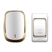 Doorbell Waterproof Battery Button 300M Range Smart Digital Home Door Bell 36 Chimes 4 Volume US EU UK Plug (Color : Gray)