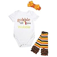 Petitebella Turkey Gobble Till You Wobble White Baby Bodysuit Nb-18m