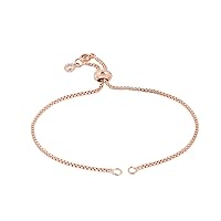 DanLingJewelry 10 Strands Rose Gold Plated Adjustable Slider Bracelet Slider Extender Chains with Cubic Zirconia for Jewelry Making