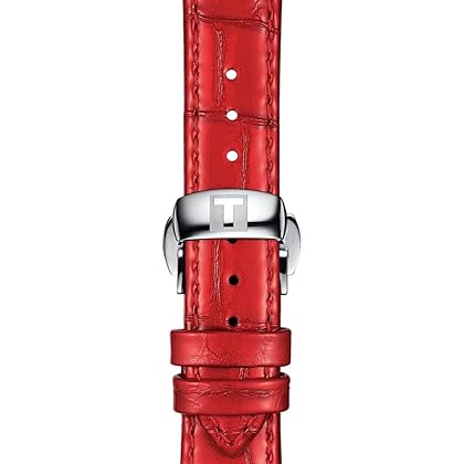 Tissot womens Tissot Chemin des Tourelles Powermatic 80 Lady 316L stainless steel case Automatic Watch, Red, Leather, 16 (T0992071611800)