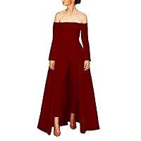 Women's Off The Shoulder Prom Dress Jumpsuits Wdding Dresses with Detachable Skirt