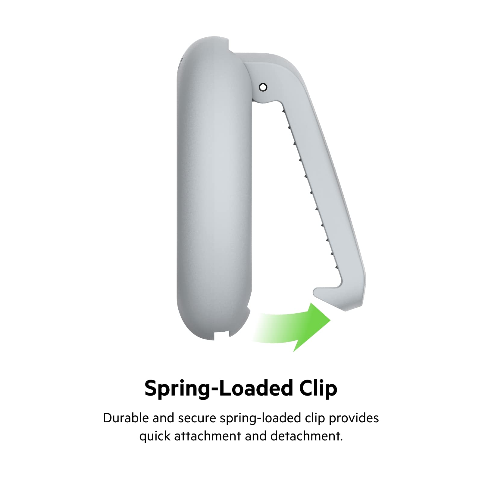 Belkin Apple AirTag Secure Holder with Clip - AirTag Holder - Durable Scratch Resistant AirTag Case - Apple Air Tag Case with Spring Loaded Clip - Attach to Backpack, Clothing, & Luggage - Light Gray
