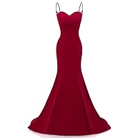 Burgundy Mermaid Satin Lace Prom Evening Bridesmaid Dress Wedding Party Celebrity Pageant Gown