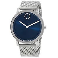 Movado 3600901 Bold Evolution Blue Dial Silver Tone Mesh Band Stainless Steel Men's Watch