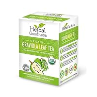 Graviola Leaf Soursop Tea - Organic Dried Leaves - Cell Support & Regeneration, Calm Relaxation - Caffeine Free -24/1g/Box - Herbal Goodness