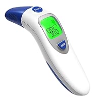 Dr.meter Ear Thermometer for Kids, Adults and Babies, 3-in-1 Ear Forehead and Touchless Infant Thermometer 20 Memory Recall Bi-Color LCD Display Fever Alarm Fast Results Easy to Use