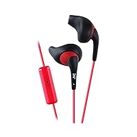 Black and Red Nozzel Secure Comfort Fit Sweat Proof Gumy Sport Earbuds with long colored cord HA-ENR15B