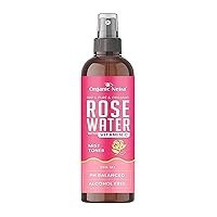 Organic Netra Rose Water with Vitamin C | Exfoliates the Skin and Controls Oil | Excellent for Clearing Away Makeup & Dirt from Pores | Mist Spray for All Skin Type | Paraben and Alcohol Free - 200 ml
