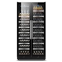 beverage and wine cabinet, built-in built-in dual zone beer refrigerator, adjustable double door with digital thermostat, home, office, bar (B)