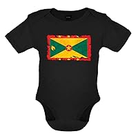 Grenada Grunge Style Flag - Organic Babygrow/Body suit