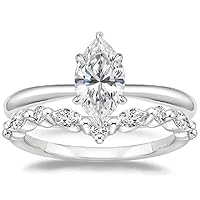 Moissanite Engagement Rings for Woman, Women's Solitaire Engagement Moissanite Promise Rings 925 Sterling Silver with 18K Gold, Colorless VVS1 Wedding Band Moissanite Rings 1 CT