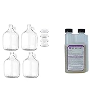 FastRack Glass Water Bottle with Metal Caps (Pack of 4) and Five Star Star San Brew Sanitizer