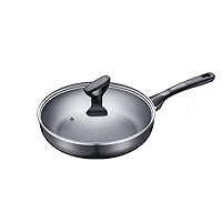 Non Stick Pan Nonstick Frying Pan Household Stainless Steel Wok Honeycomb Frying Pan with Glass Lid Saute Pan Kitchen Cookware