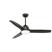 Casablanca Wisp Indoor Ceiling Fan with LED Light and Remote Control, Noble Bronze finish, Large