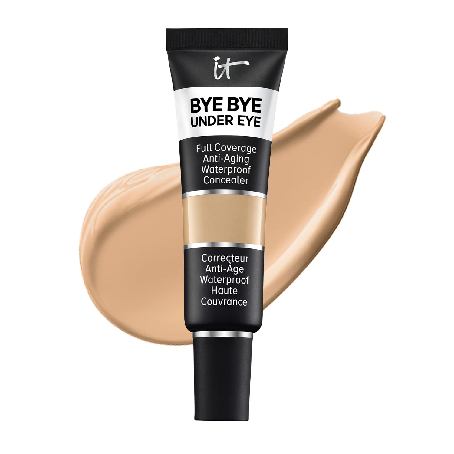 IT Cosmetics Bye Bye Under Eye Full Coverage Waterproof Concealer - for Dark Circles, Fine Lines, Redness & Discoloration - Anti-Aging - Natural Finish, 0.4 fl oz