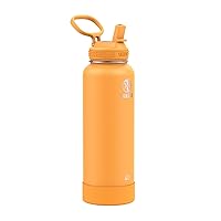 Takeya Actives 40 oz Vacuum Insulated Stainless Steel Water Bottle with Straw Lid, Premium Quality, Honeycomb