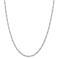 925 Sterling Silver Figaro Chain Necklace Jewelry for Women in Silver Choice of Lengths 16 18 20 24 22 26 28 30 36 and Variety of mm Options