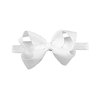 RuffleButts® Girls White Bow Headband - One Size