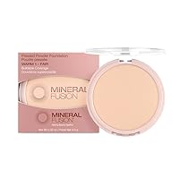 Pressed Powder Foundation, Warm 1 - Light/Med Skin w/Yellowish Undertones, Age Defying Foundation Makeup with Matte Finish, Talc Free Face Powder, Hypoallergenic, Cruelty-Free, 0.32 Oz