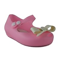 Happy Toddler Girls Mini IJ-2 Bow Mary Jane Hidden Wedge Flats Shoes, Pink, 8