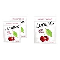 Ludens Wild Cherry Throat Drops, Pack of 2, 90 Drops Each for Sore Throat Relief