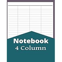 4 Column Notebook: Blank Notebook White Paper, 8.5