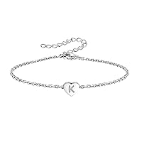 Initial Engraved Letter Bracelets Dainty Mini Size Heart Love Charm Stainless Steel Bracelets for Women Birthday Jewelry