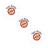 Peel & Stick Waterproof, Durable Personalized Round Labels - 36 Labels Allergy - No Nuts Design