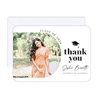 Andaz Press 24-Pack Custom Photo Thank-You Cards with Envelopes, Minimal Arch Design, 5 x 7-Inch, Premium Quality Cardstock, Personal Touch, Convenient and Cost-Effective