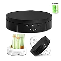 Qinmay 360 Degree Electric Rotating Turntable,Battery/USB Power Supply for Photography Product Shows (Black 5.74 inches /22LB Load)