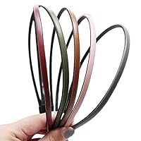Skinny Leather Covered Twist Headband Hair Bows Hair Loop Clasp Glitter Party Hairbands for Women and Girls (Solid Narrow - 7pcs)