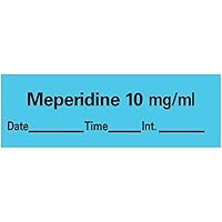 AN-12D10 Anesthesia Tape with Date, Time and Initial, Removable, Meperidine 10 mg/mL, 1