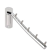 Stainless Steel Clothes Hanger with Swivel Arm,Wall Mounted Clothes Hanger Rack,Space Saver Clothing and Closet Rod Storage Organizer for Laundry Room Bedrooms Bathrooms, Wall Mounted Clothes Ha