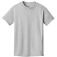NEW Port & Company - Youth 5.5-oz 100% Cotton T-Shirt. PC54Y, Ash L