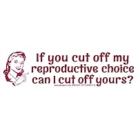 If You Cut Off My Reproductive Choice Pro-Choice Women Abortion Rights Small Car Bumper Sticker Laptop Decal 6.2-by-1.8 Inches