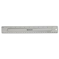 Westcott 17355 12-Inch Ruler Set with Pencil Storage, Innovative Design for Easy Measuring and Organization at School or Office, 2-Piece Set