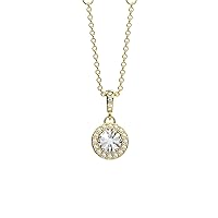 Necklace for Women in a Circular Shape with Zircons-Made with Crystal-14k Gold and Rhodium Plating- Elegant and Shiny- Fashion Jewelry- Gift for Mom- Couple- Anniversary or Yourself