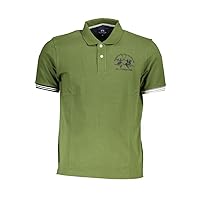 La Martina Chic Green Cotton Blend Polo Men's Shirt