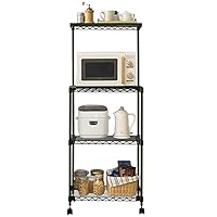 Iris Ohyama CMR-55134 Color Rack, Metal Rack, Cooktop Stand, 4 Tiers, Casters, Brown, Rustproof Treatment, Width 21.7 x Depth 13.8 x Height 54.7 inches (55 x 35 x 139 cm), Pole Diameter 0.7 inches (19
